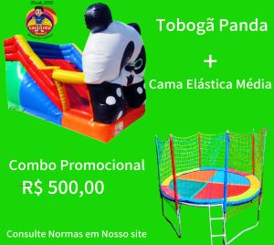TOBOGÃ PANDA + CAMA ELÁSTICA