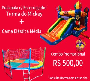  PULA PULA C/ ESCORREGADOR + CAMA ELÁSTICA